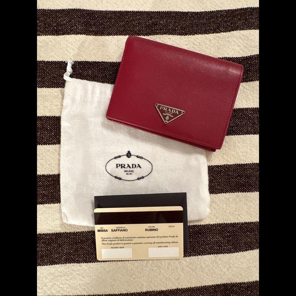 Prada Red Saffiano Wallet